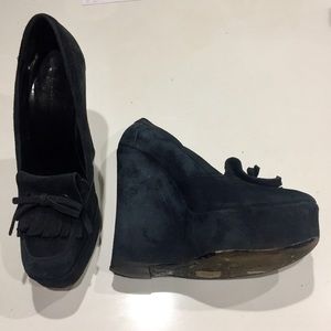 Balenciaga Suede Mocassin Wedges